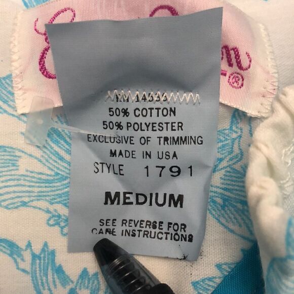 Vintage Evelyn Pearson blue floral print dressing nightgown size medium - Picture 8 of 11